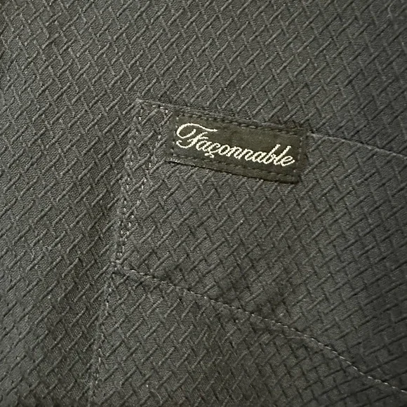 Faconnable Men's Black long sleeve Dress Shirt - Picture 2 of 6